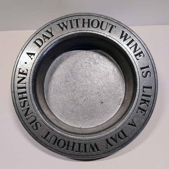 Wilton Armetale Pewter Wine Bottle Coaster or Holder " A Dinner Without Wine... - Picture 6 of 6